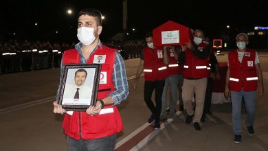 Photo of Armed masked men martyr Turkish Red Crescent official in northern Syria
